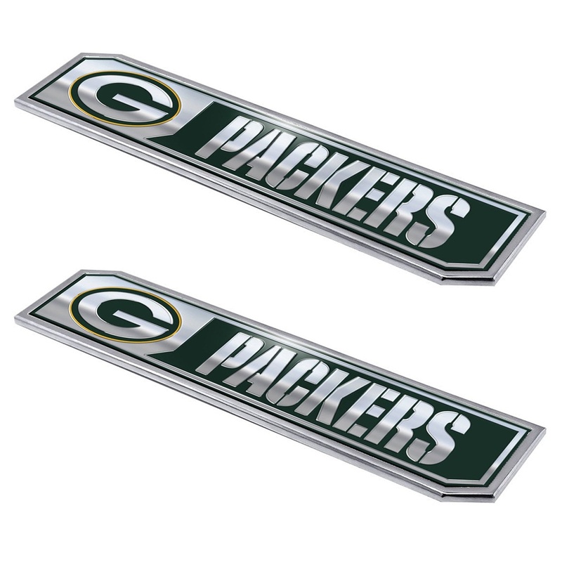 Fanmats Green Bay Packers 2 Piece Heavy Duty Aluminum Embossed Truck Emblem Set