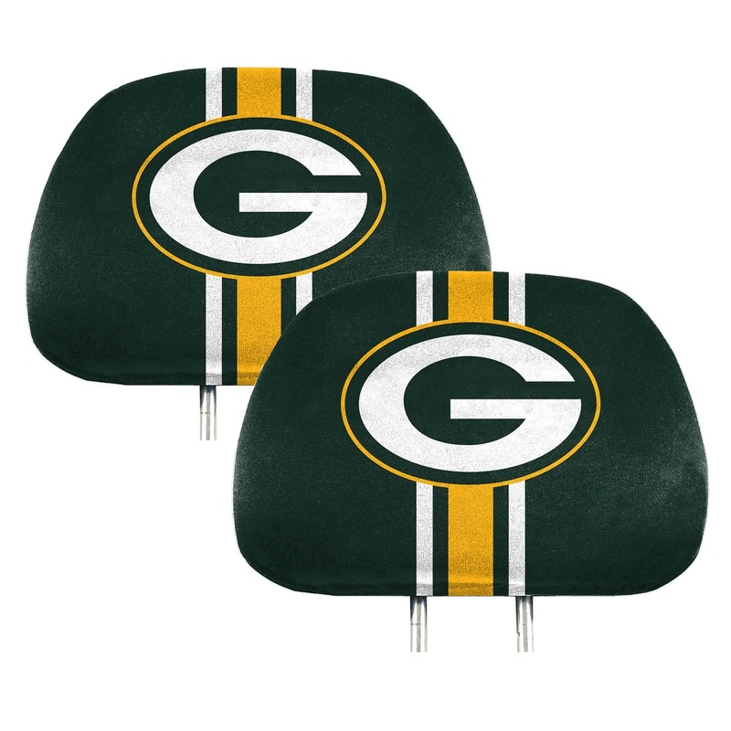 Fanmats Green Bay Packers Printed Head Rest Cover Set – 2 Pieces