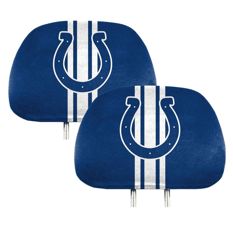 Fanmats Indianapolis Colts Printed Head Rest Cover Set – 2 Pieces