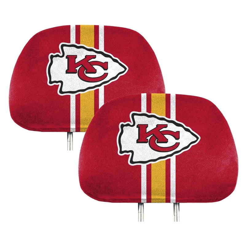 Fanmats Kansas City Chiefs Printed Head Rest Cover Set – 2 Pieces