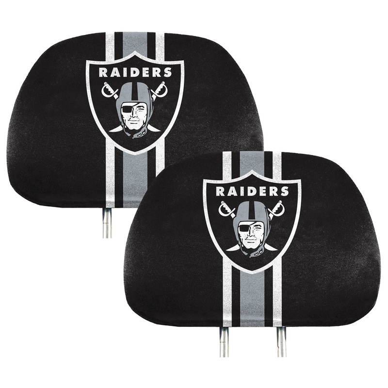 Fanmats Las Vegas Raiders Printed Head Rest Cover Set – 2 Pieces
