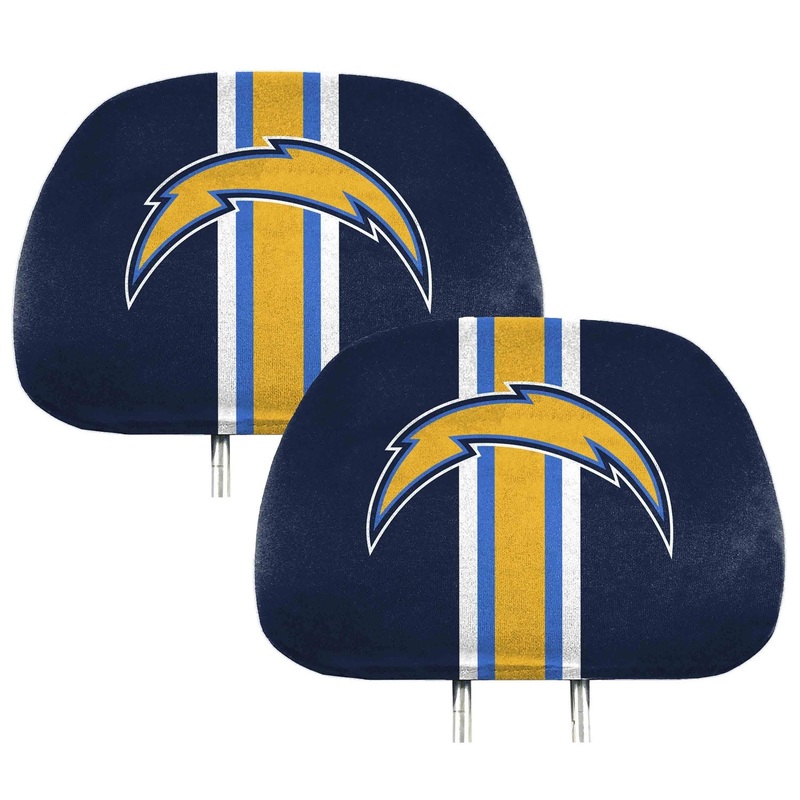 Fanmats Los Angeles Chargers Printed Head Rest Cover Set – 2 Pieces