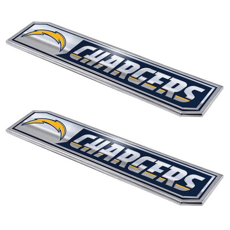 Fanmats Los Angeles Chargers 2 Piece Heavy Duty Aluminum Embossed Truck Emblem Set