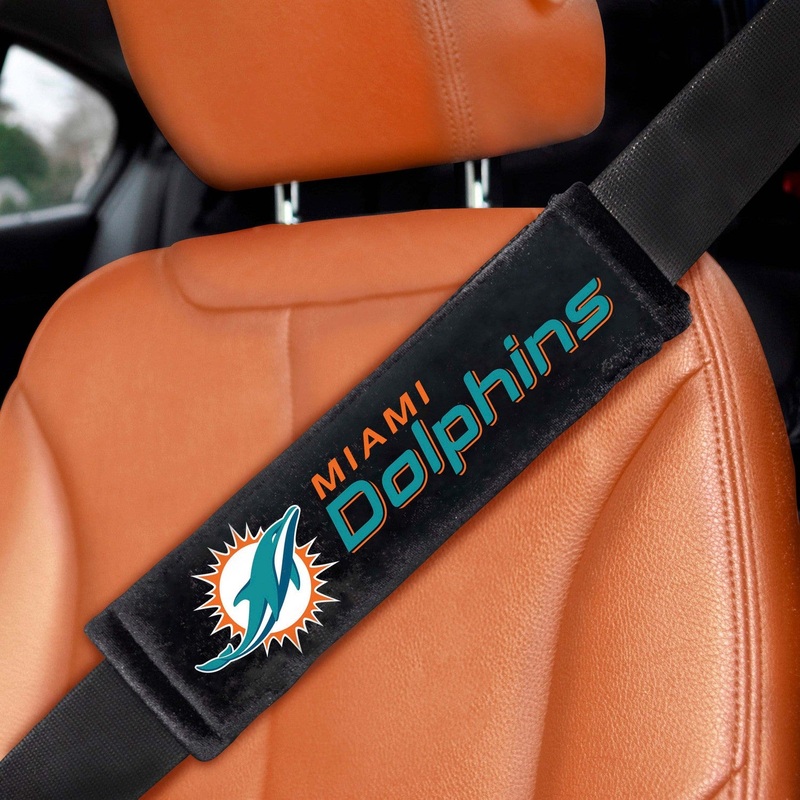 Fanmats Miami Dolphins Embroidered Seatbelt Pad – 2 Pieces
