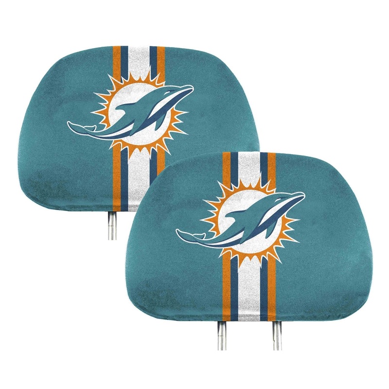Fanmats Miami Dolphins Printed Head Rest Cover Set – 2 Pieces