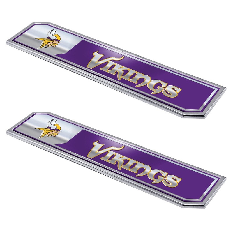 Fanmats Minnesota Vikings 2 Piece Heavy Duty Aluminum Embossed Truck Emblem Set