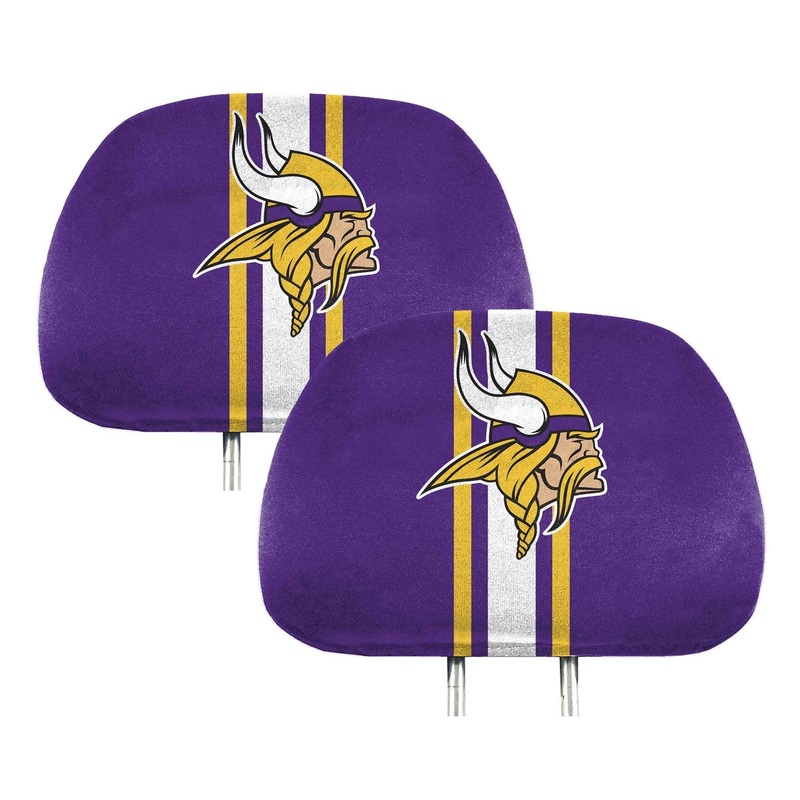 Fanmats Minnesota Vikings Printed Head Rest Cover Set – 2 Pieces