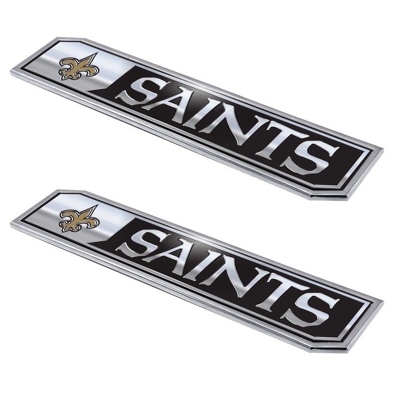 Fanmats New Orleans Saints 2 Piece Heavy Duty Aluminum Embossed Truck Emblem Set