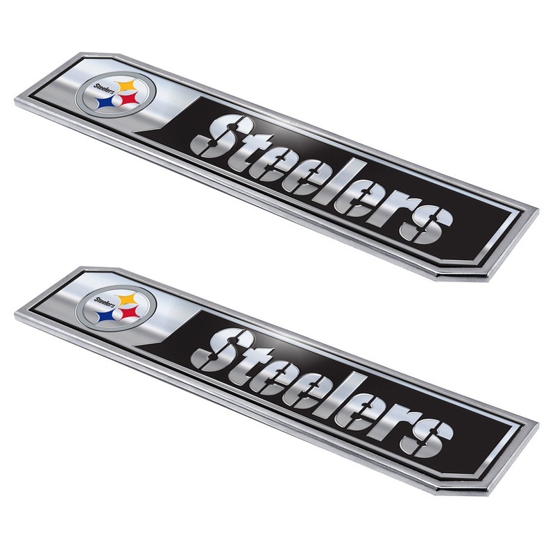 Fanmats Pittsburgh Steelers 2 Piece Heavy Duty Aluminum Embossed Truck Emblem Set