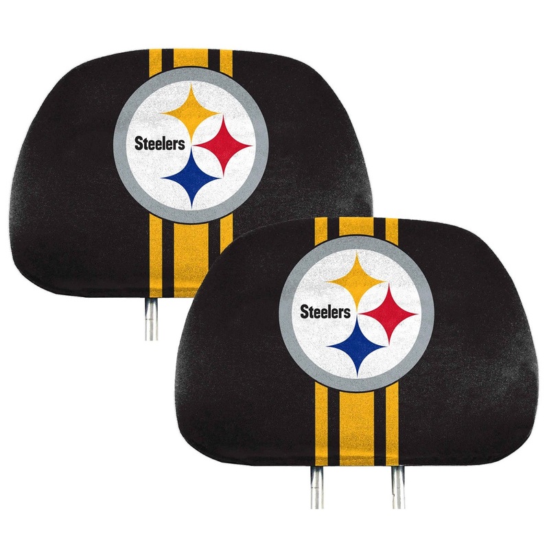 Fanmats Pittsburgh Steelers Printed Head Rest Cover Set – 2 Pieces