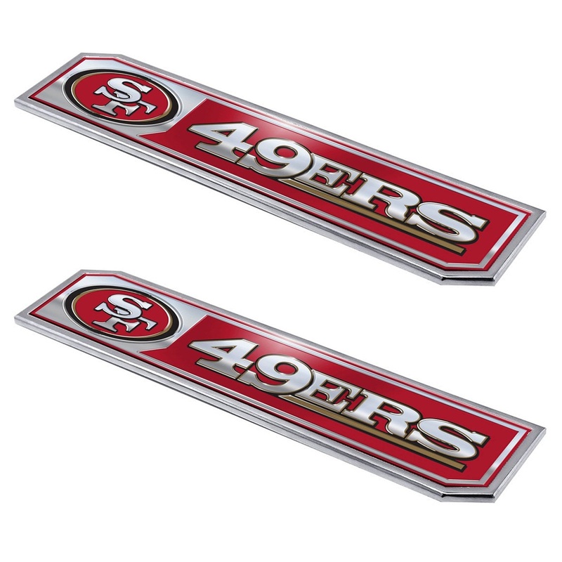 Fanmats San Francisco 49ers 2 Piece Heavy Duty Aluminum Embossed Truck Emblem Set