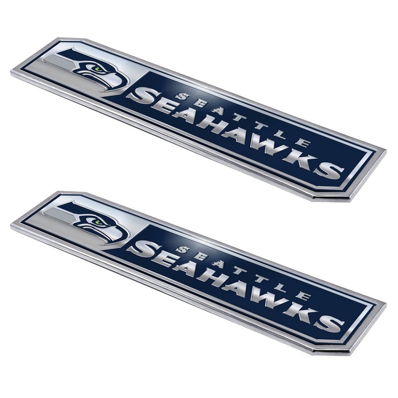 Fanmats Seattle Seahawks 2 Piece Heavy Duty Aluminum Embossed Truck Emblem Set