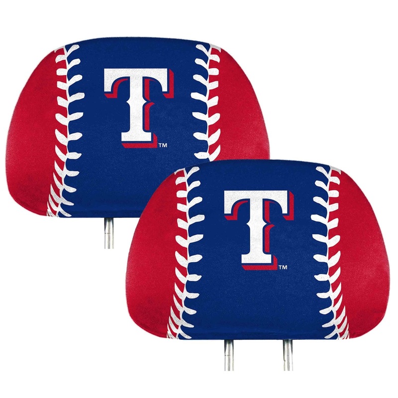 Fanmats Texas Rangers Printed Head Rest Cover Set – 2 Pieces