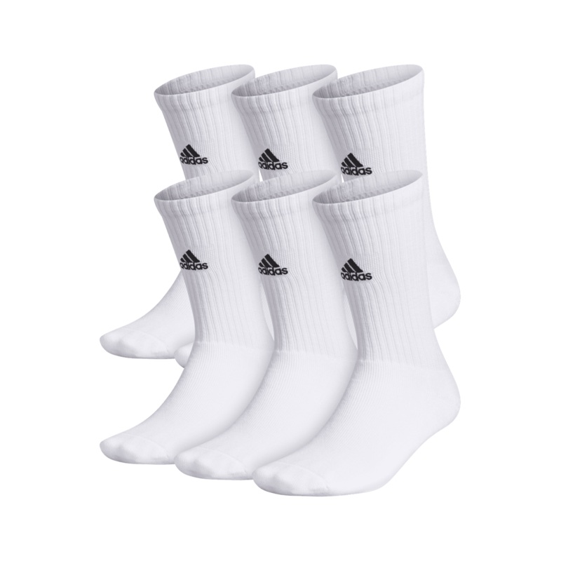 adidas Team 6-Pack Crew Socks|White/Black|Black/White|S|M|L|XL