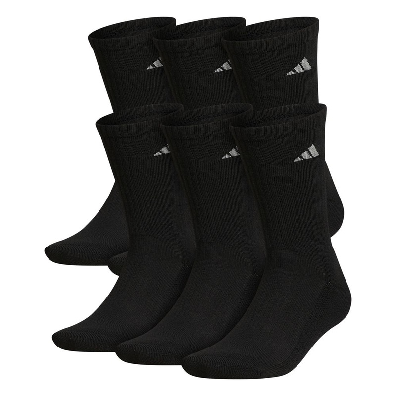 adidas Men’s Athletic Cushioned Crew Socks 6 Pairs
