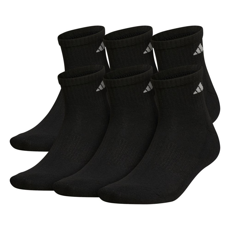 adidas Men’s Athletic Cushioned Quarter Socks (3-Pairs)