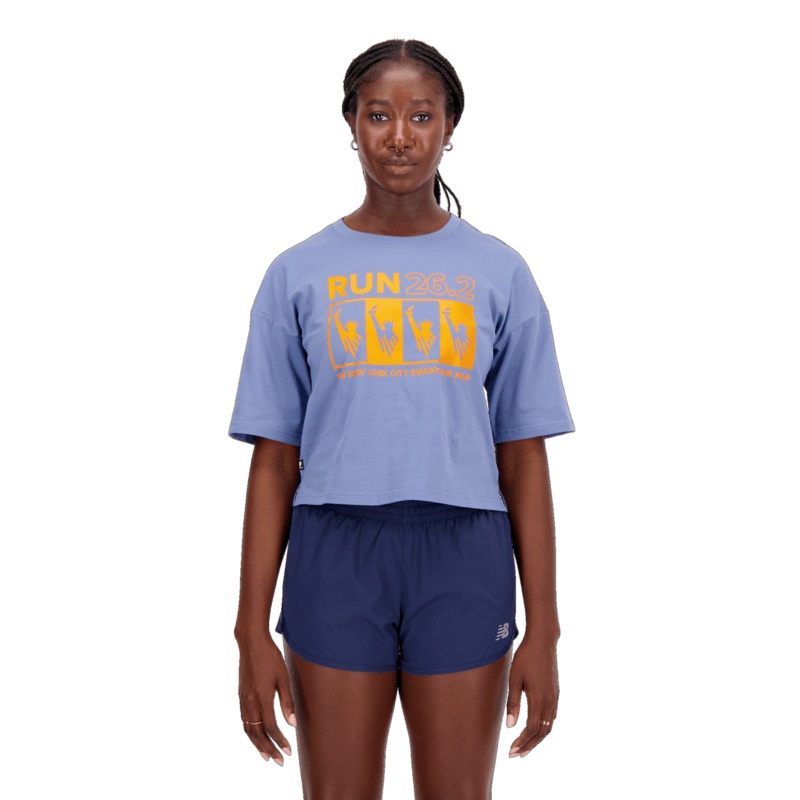 New Balance Women’s NYC Marathon Essentials Americana Cotton Jersey Boxy T-Shirt