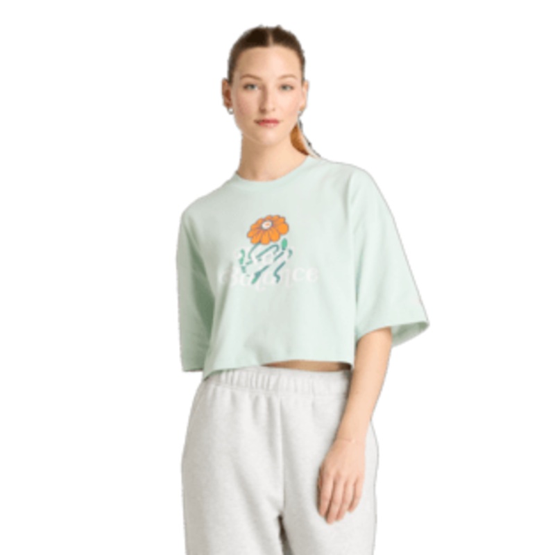 New Balance Women’s Athletics Flower Oversized Cropped T-Shirt