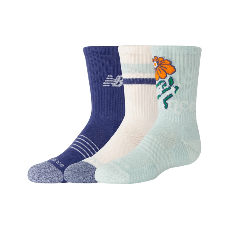 New Balance Youth Active Graphic Crew Socks 3 Pack