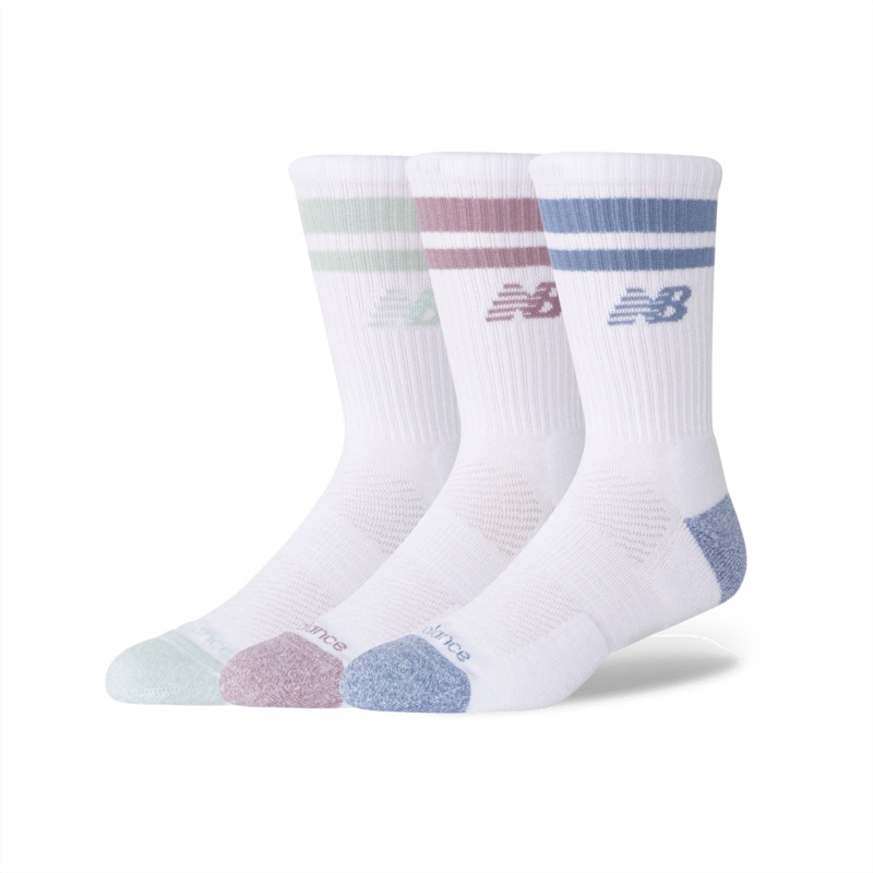 New Balance Active Lifestyle Striped Crew Socks 3 Pack
