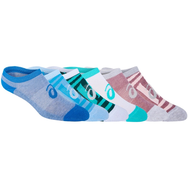 Asics Invasion No Show Socks|Pink Salt/Digital Aqua/Sea Glass|Reborn Blue/Marigold/French Blue|S|M|L