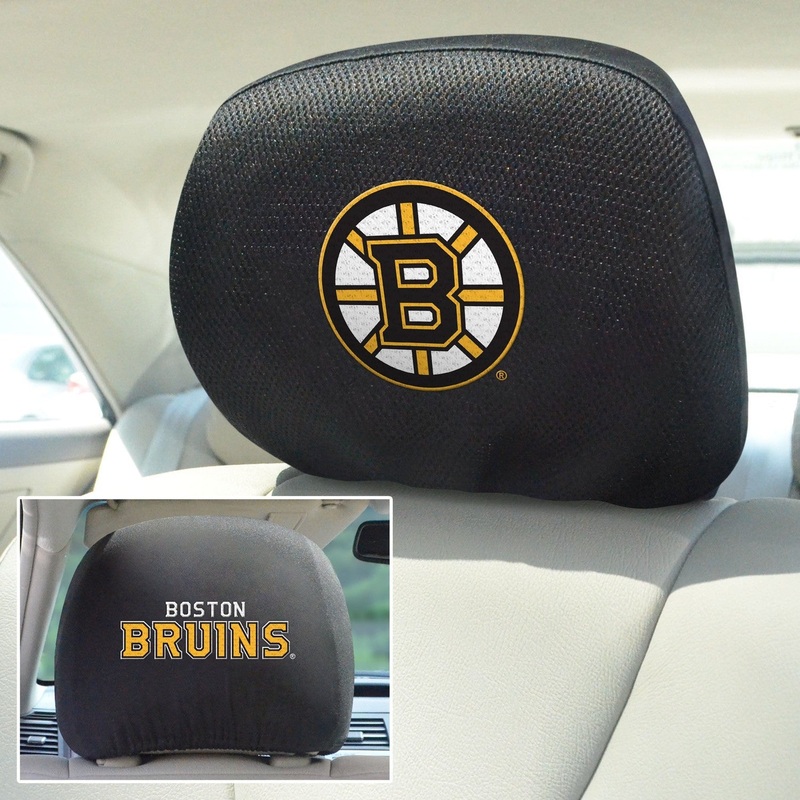 Fanmats Boston Bruins Embroidered Head Rest Cover Set – 2 Pieces