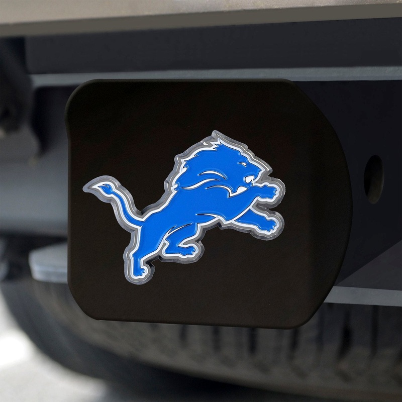 Fanmats Detroit Lions Black 3D Color Emblem Metal Hitch Cover