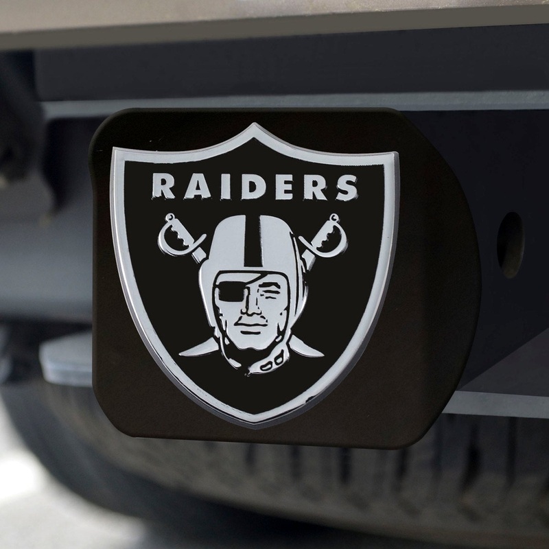 Fanmats Las Vegas Raiders Black Metal Hitch Cover with Metal Chrome 3D Emblem