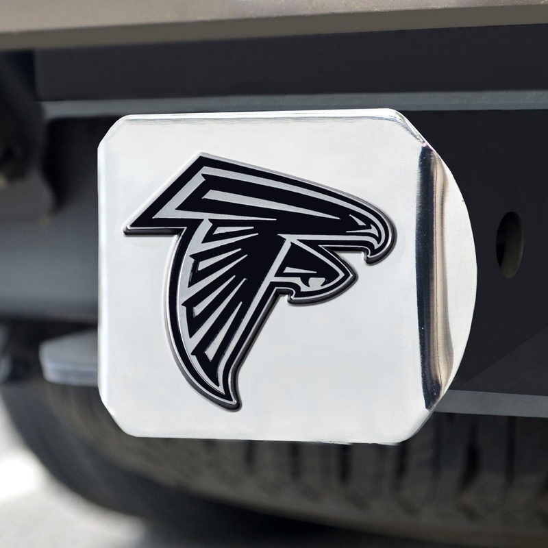 Fanmats Atlanta Falcons Chrome Metal Hitch Cover with Chrome Metal 3D Emblem