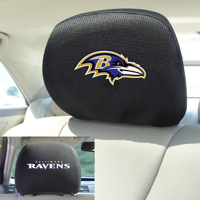 Fanmats Baltimore Ravens Embroidered Head Rest Cover Set – 2 Pieces