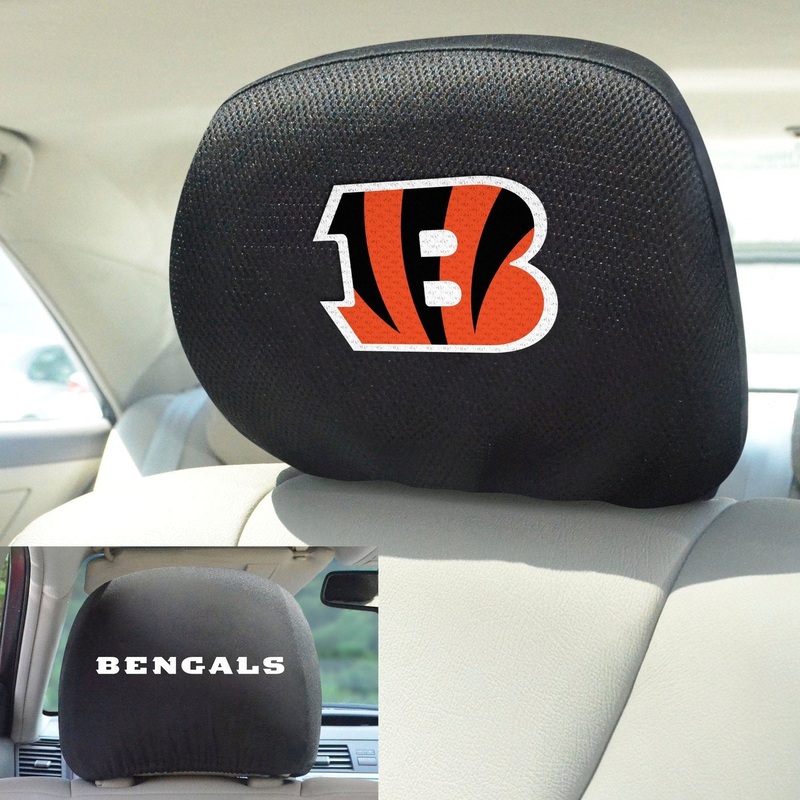 Fanmats Cincinnati Bengals Embroidered Head Rest Cover Set – 2 Pieces