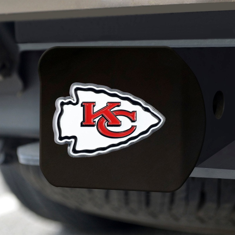 Fanmats Kansas City Chiefs Black 3D Color Emblem Metal Hitch Cover