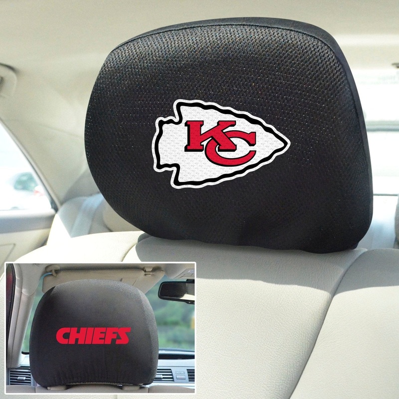 Fanmats Kansas City Chiefs Embroidered Head Rest Cover Set – 2 Pieces