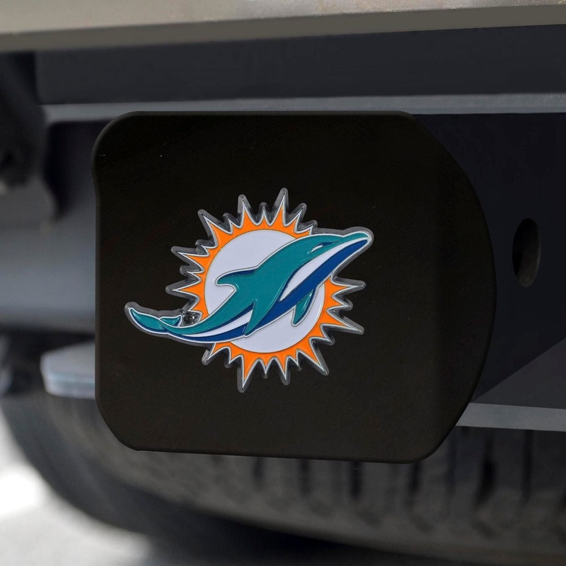 Fanmats Miami Dolphins Black 3D Color Emblem Metal Hitch Cover