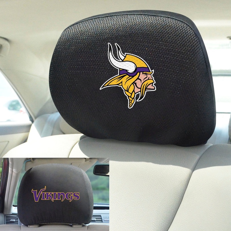 Fanmats Minnesota Vikings Embroidered Head Rest Cover Set – 2 Pieces