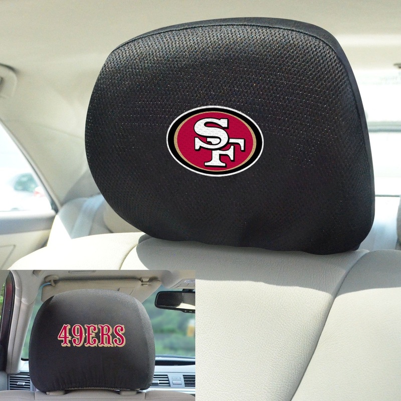 Fanmats San Francisco 49ers Embroidered Head Rest Cover Set – 2 Pieces
