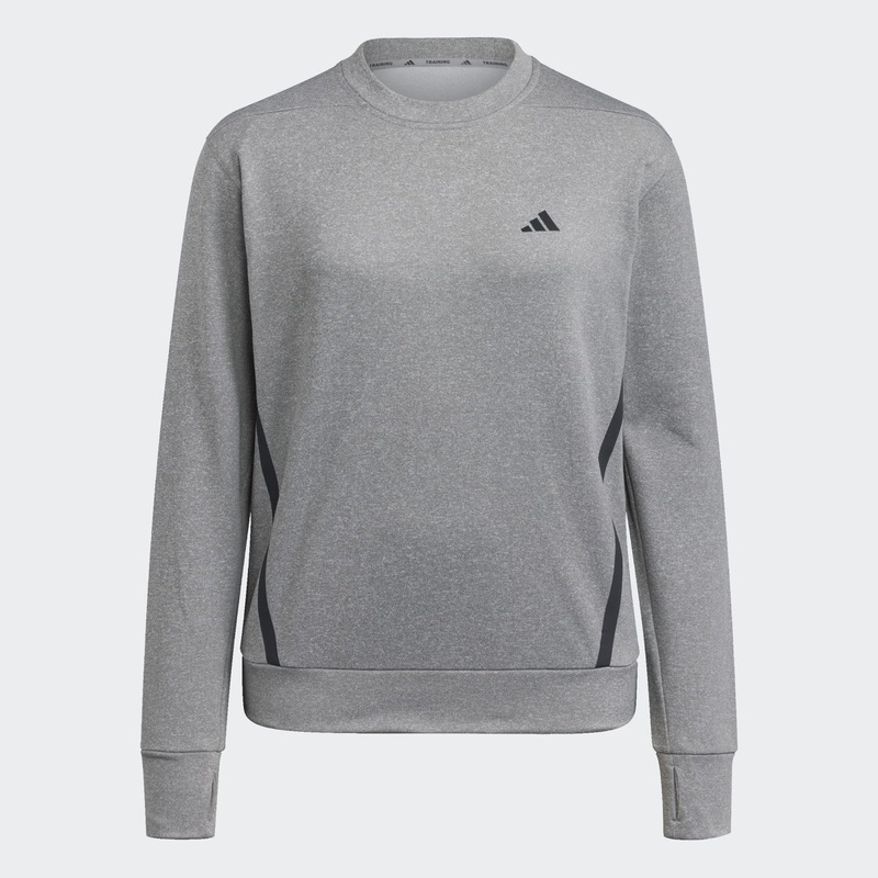 adidas Women’s Game & Go Crew|MEDIUM GREY HEATHER/BLACK|BLACK/WHITE|XS|S|M|L|XL|2XL