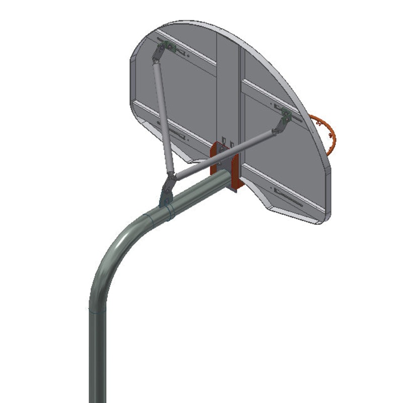 Gared 3.5 Gooseneck Post with Rear Mount Plate & Brace Kit