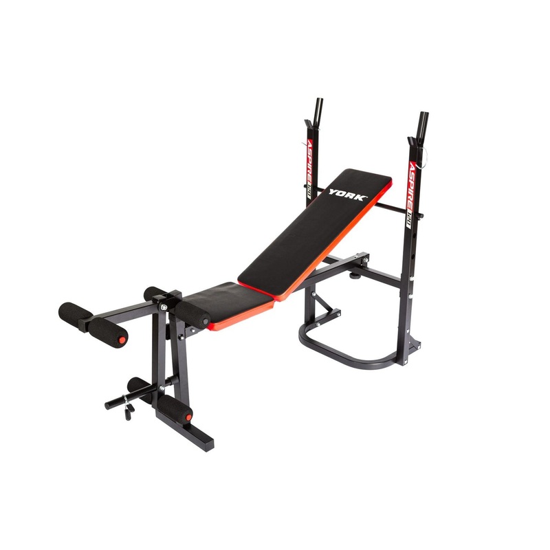 York Aspire 120 Flat to Incline/Folding Bench with Leg Curl