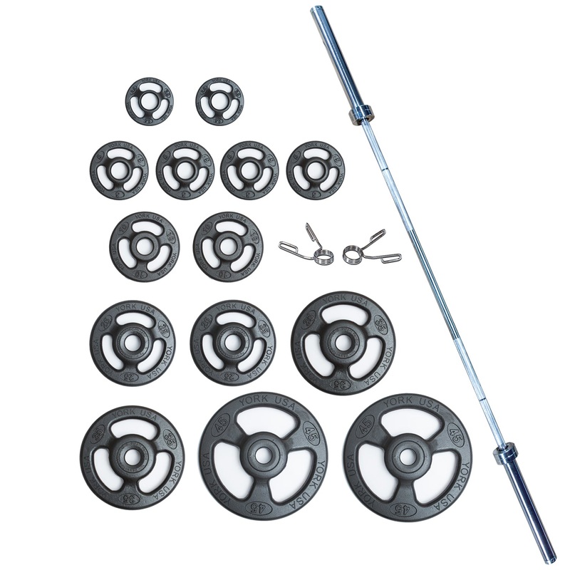 York Iso-Grip Steel Olympic Plate Set