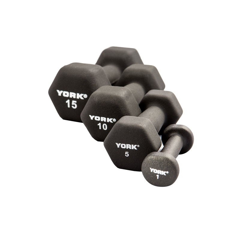York Neoprene Hexagon Fitbell|1 lb|2 lb|3 lb|4 lb|5 lb|6 lb|7 lb|8 lb|9 lb|10 lb|12 lb|15 lb