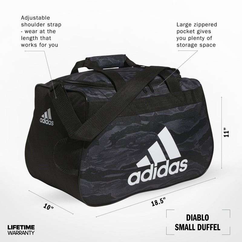 adidas Diablo Small Duffel|Black|Jersey Onix Grey/Black|Onix Grey/Black/Solar Red|Lightwave Blue Fusion/White|Intense Pink/Black|Essential Camo Black/Black/White|Tie Dye Wash Halo Mint Green/Grey/White|Jersey Grey/Sandy Pink/White|Galaxy Camo Black-Bright