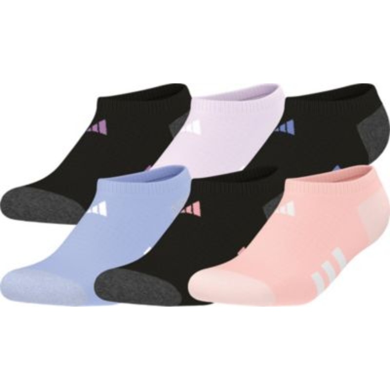 adidas Girl’s Athletic Cushioned 6-Pack No Show Socks