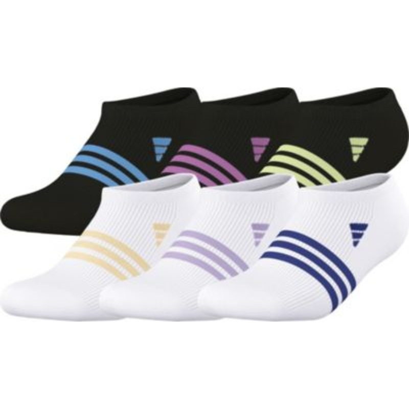 adidas Girl’s Superlite 3.0 6-Pack No Show Socks