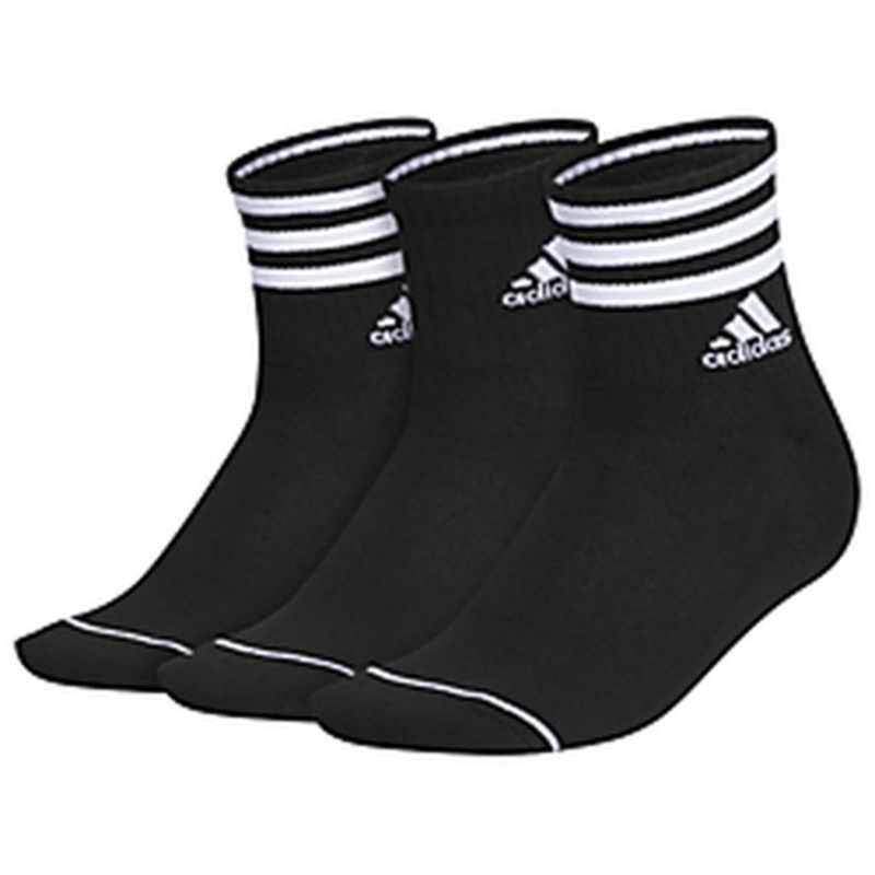 adidas Women’s Cushioned 3-Stripe 3.0 3-Pack High Quarter Socks
