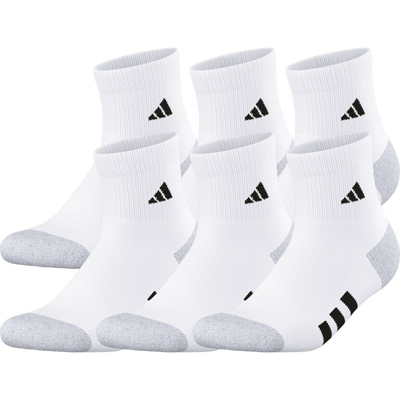 adidas Youth Athletic Cushioned Quarter Socks (6-Pack)