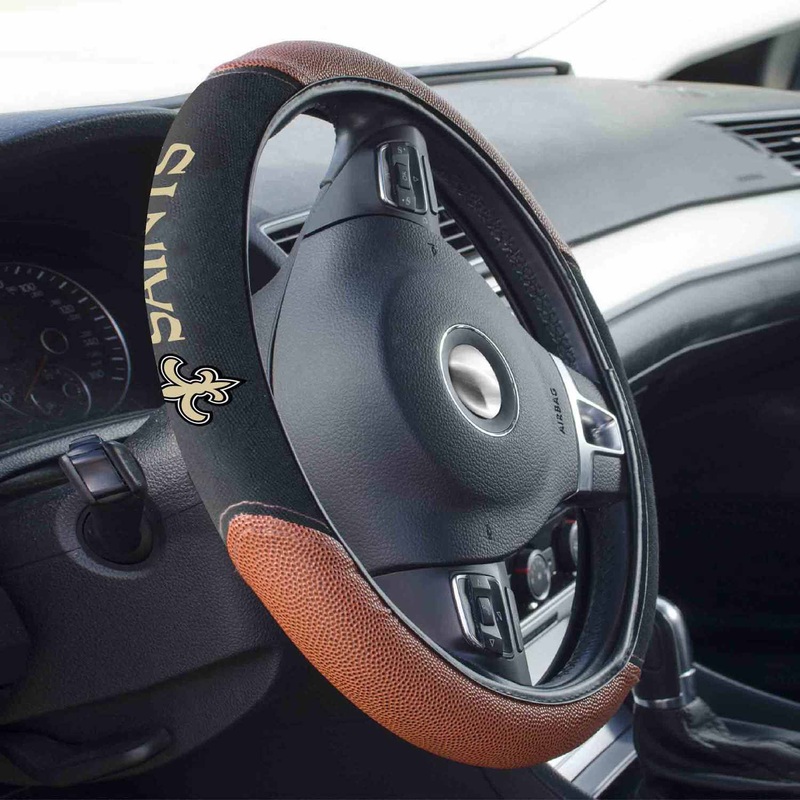 Fanmats New Orleans Saints Football Grip Steering Wheel Cover 15 Diameter