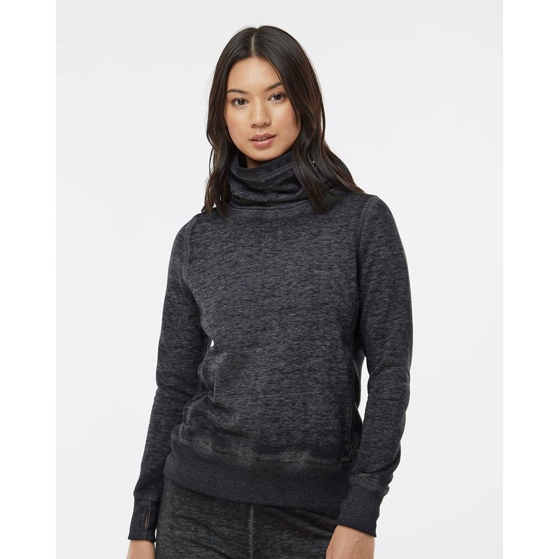 J. America Women’s Zen Fleece Cowl Neck Sweatshirt 6977