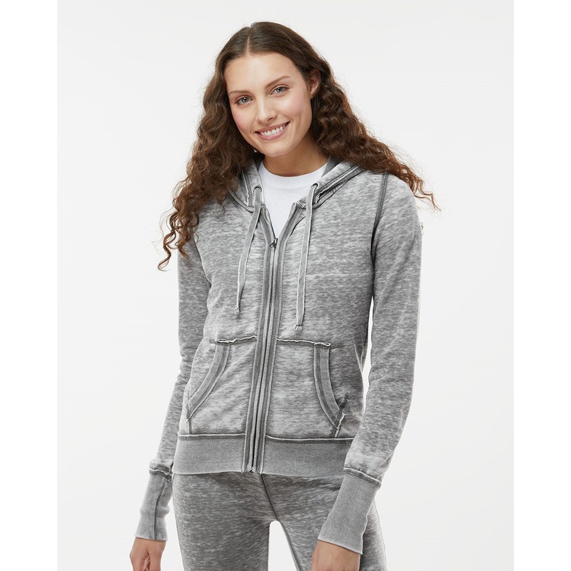 J. America Women’s Zen Fleece Full-Zip Hooded Sweatshirt 2086