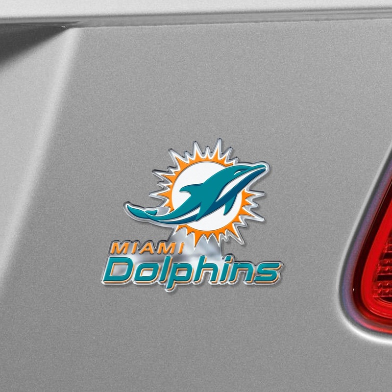 Fanmats Miami Dolphins Heavy Duty Aluminum Embossed Color Emblem – Alternate